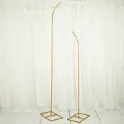 2 Gold Curved Top Metal Floral Display Frames Arch Backdrop Stand Set Events