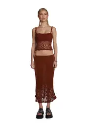 [dELiA*s by Dolls Kill] Stitch In Time Crochet Skirt Set