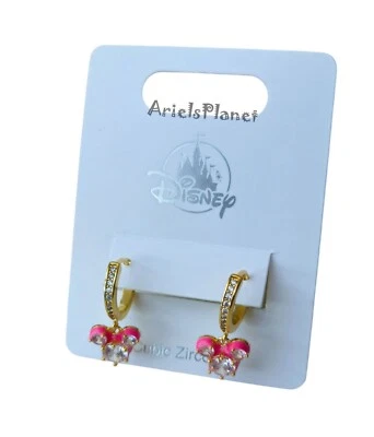 2025 Disney Parks Mickey Mouse Goldtone Dangle Cubic Zirconia Earrings