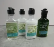 Bath & Body Works Stress Relief Travel Shampoo Body Lotion & 2 Conditioner 1 oz