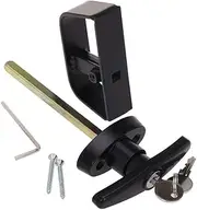 StartFine T-Handle Lock kit Shed Door Lock with Keys and Screws, 6" Stem Barn Playhouse & Chicken Coop Door Lock (6 inch T-Handle) Black