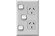 HPM Excel Vertical Double Powerpoint with Extra Switch White | XLV777XWE