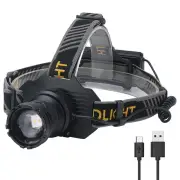 SEEKNITE 500M Distance Smart Sensor LED Headlamp Spotlight/Floodlight Zoom, Yellow/White Light Adjusted, Type-C Recharge