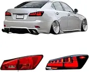 Pair Of Car Tail Light Assembly ，Compatible With LEXUS IS250 IS300 IS350 ISF 2006-2012， LED Brake Signal light ，Car led Tail light Tuning Parts