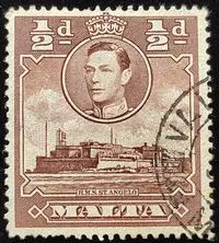 在飛比找Yahoo!奇摩拍賣優惠-12枚銷 1940s英屬馬耳他郵票，韻味十足，雕刻精美，值得