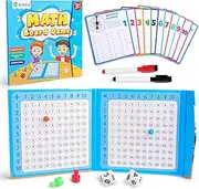 D-FantiX Magnetic Addition Multiplication Game Board, Math Games for Kids 8-12, Math Manipulatives for Elementary School, Montessori Math Learning Toys for Homeschool Classroom