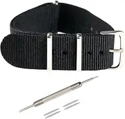 [Jumpsunfun] Nylon Watch Band 14mm 16mm 18mm 20mm 22mm, One-piece Military Nylon Replacement Strap for Men and Women
