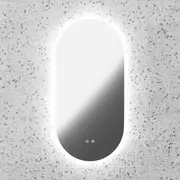 Frameless Oval LED Mirror 450 x 900 mm � The Pill - Dimmable, Anti-Fog, Touch Sensor, IP54