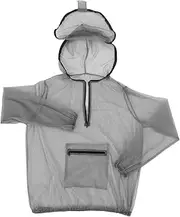 Mosquito Jacket for Adults Mesh Bug Jacket with Hood Outdoor Net Mosquito Proof Clothing Jackets for Commercial and Beginner Beekeepers Grey Size Xxl