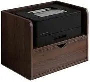 Printer Stand Office Printer Shelf Desktop Small Printer Stand Heightening Shelf Can Put A4 Paper Multi-Level Shelf Printer Table(Brown)