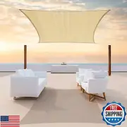 Colourtree 8' x 14' Beige Sun Shade Sail Rectangle Canopy - UV Block and Wate