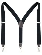Men's Suspenders with Swivel Hooks and Elastic Straps Y-back, for Heavy Black