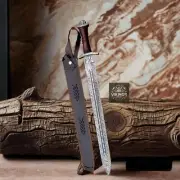 Battle Ready Damascus Steel Viking Sword Sharp Medieval Sword With Sheath Gift