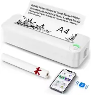 Relassy Portable Printers Wireless for Travel, Inkless Bluetooth Printer for iOS