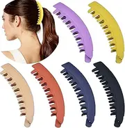 6 Pieces Banana Hair Clips,5 Inch Large Banana Clip for Thin Fine Thick hair,Non Slip Banana Claw Clips for Women