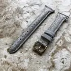 Silver Sparkling Glitter Slim Leather Band Strap for Fitbit Versa 3 4 Sense 2