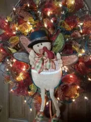 24 Thanksgiving Deco Mesh Lit Door Window Wreath