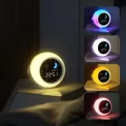 Toddlers Alarm Clock with Sunrise & Moon,White Noise Sound Machine & Night Light