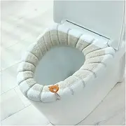 APTPKGDFDK 2pcs Nordic Style Toilet Mat Thickened Warm Toilet Ring Contrast Color Toilet Cover Knitted Household Toilet Seat Cushion Toilet Seat Covers(A9)