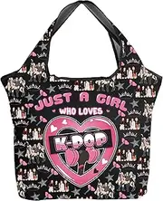 AKTAP Korean Group Inspired Gifts B-Ink Music Lover Foldable Reusable Grocery Bags Korean-Pop Fans Concert Supports Totes