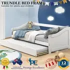 Oikiture Trundle Bed Frame Daybed Single Size Base Timber Wooden Kids Double Bed