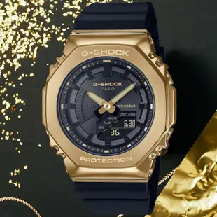 CASIO卡西歐 G-SHOCK 農家橡樹 奢華黑金雙顯腕錶 GM-S2100GB-1A