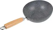 CHICAMPERA Nonstick Small Wok Pan Marble Pattern Frying Pan for Gas Stoves Versatile Cooking Pot for Frying Boiling Steaming Easy to Clean and Convenient for Everyday Use