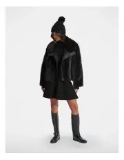 [Decjuba] Avery Faux Fur Aviator Jacket in Black
