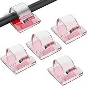 100 Pcs Adhesive Cable Clips, Cable Management for Walls, Under Tables, Christmas Lights, Cars, Dash Cams, Ethernet, Electronics(Transparent)