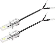 Aswalling 2X H3 Super Bright LED Headlight Fog Light Driving Lamp Bulb Kit 6000K White 10W