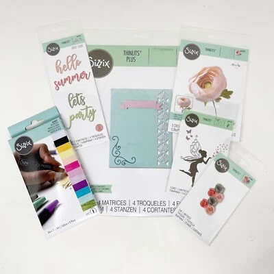 Sizzix Thinlits Summer Party Card Making Essentials & Oil Pastels Variety Bundle