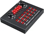 V8S O Karaoke Bt Mixer Multifunctional External Sound Card 6 Sound Modes 12 Sound Effects for Online Singing Chatting Live Video Music Black