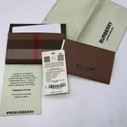 Burberry Card Case in Earth Grainy Mix Check with all paperwork and Dustbag