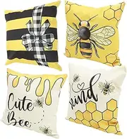 HOLIDYOYO 4pcs Pillow Case Rustic Pillow Covers Zippered Cushion Covers Car Pillow Covers Back Cushion Cover Couch Pillow Cover House Accessories for Home Decorate Couch Pillowcase Polyester