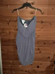 Strapless Formal Dress Size Medium NWT Lined Built In Bra Lavender Color Miss Me