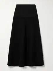 [Proenza Schouler White Label] Proenza Schouler White Label - Katalina Ribbed Ponte Midi Skirt - Black - small small Black