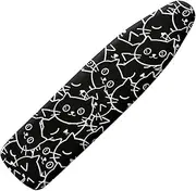 Dajingkj Pad-Ironing Board Cover 18x49 Inch Iron Board Accessories with Hook and Loop Fasteners Easy Fit Cute Black Cat