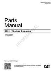 Caterpillar Cat CB54 Vibratory Compactor Parts Catalog Manual