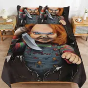 a1366 Chucky Duvet Cover Set, 3 Piece Bedding Set 86x70" Double Sided Printing Decorative Comforter Cover Set (1 Duvet Cover + 2 Pillow Shams)" jfr136