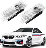 AutoQi 2 x LED Logo Projector Laser M-Power Door Light for BMW F20 F21 F22 F23 F30 F31 F48 F39 F25 F26 F15 F16 G30 G31 LED Entry Lighting Lamp, Pack of 2