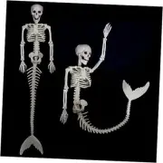 2 Pack 33 Inches Mermaid Halloween Skeleton Pose-N-Stay Posable Movable