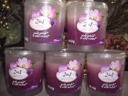 Glade PINK PETALS WILD VIOLETS 5 Glass Jar Candles 4 oz Each Candle