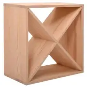 Unbranded Modular Wine Rack 19.7" MDF 24-Bottle Storage Capacity Natural Finish