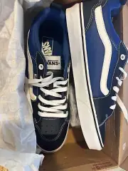 Vans Mens Filmore 2 Tone Leather Sneakers Navy Blue Size 10.5 Skate Low