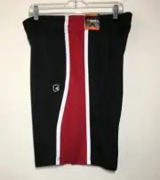 And1 Basketball Shorts L Men's Black Red Drawstring Pockets 33.5 x 10"