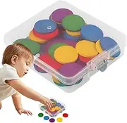 Color Counting Chips | Wooden Round Math Playset - School Teaching Supplies, Brain Developmental Toy for Birthday Holiday