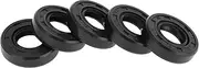 X AUTOHAUX Universal Oil Seal TC Double Lip W Steel Spring Seal Ring Rotary Shaft Seal 14x28x7mm High Pressure NBR Rubber Black 5 Pcs