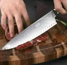Chef Knife 67 Layers Damascus Steel Wood Handle Santoku Slicing Beef Cut Gyuto L