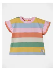 [Jack & Milly] Phoebe Flutter Sleeve Stripe Tee in Multi