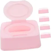 Didiseaon 5pcs Baby Wipes Dispenser: Refillable Wipe Holder with Lid - Portable Travel Paper Case Tissue Storage Box Makeup Cotton Organizer for Home Office Car
